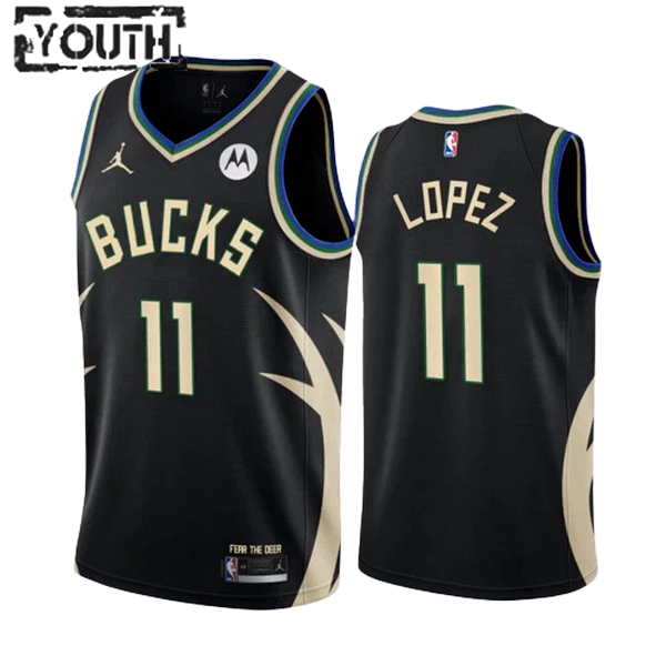 Milwaukee Bucks Trikot Brook Lopez 11 Jordan 2022-23 Statement Edition Schwarz Swingman - Kinder Milwaukee Bucks Trikot Brook Lopez 11 Jordan 2022-23 Statement Edition Schwarz Swingman - Kinder